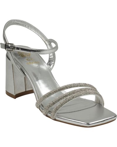 Gc Shoes Tyra Embellished Block Heel Dress Sandals - Metallic