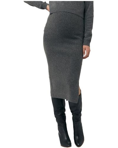 Ripe Maternity Maternity Dani Knit Midi Skirt - Gray