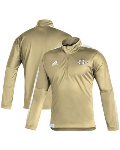 adidas Georgia Tech Yellow Jackets 2021 Sideline Quarter-zip Jacket - Metallic