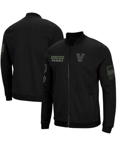 Colosseum Athletics Villanova Wildcats Oht Military-inspired Appreciation High-speed Bomber Full-zip Jacket - Black