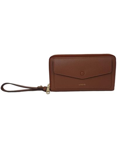 Lodis Stacey Zip Around Leather Wallet - Brown