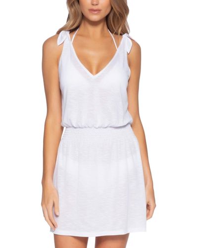 Becca Breezy Basics Tie-shoulder Cover Up Dress - White