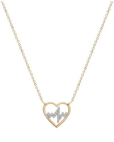 Wrapped in Love Diamond Heartbeat Pendant Necklace (1/10 Ct. T.w. - Metallic