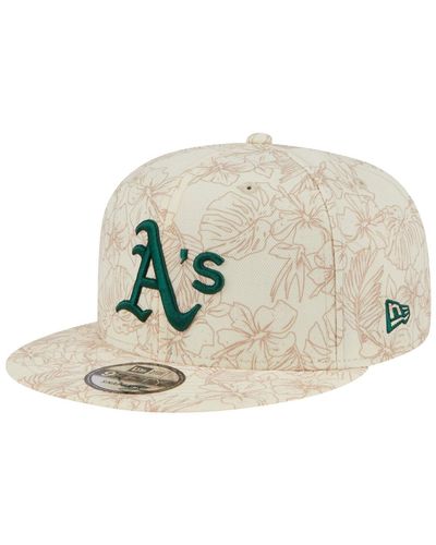 KTZ Oakland Athletics Spring Training Leaf 9fifty Snapback Hat - Natural