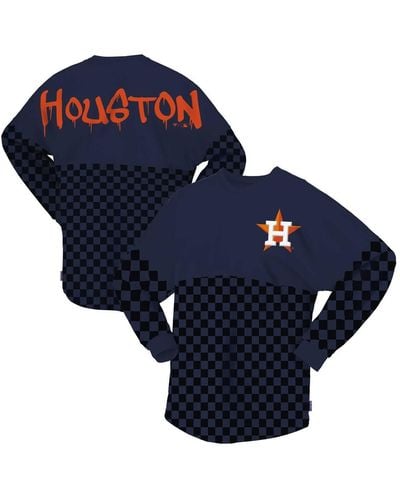 Spirit Jersey Houston Astros Checker Print Long Sleeve T-shirt - Blue