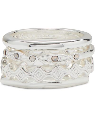 Lucky Brand Tone 4-pc. Set Pave Stack Rings - Metallic