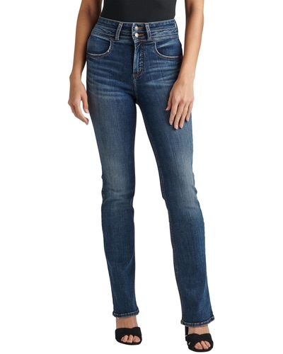 Silver Jeans Co. Avery High Rise Slim Bootcut Jeans - Blue