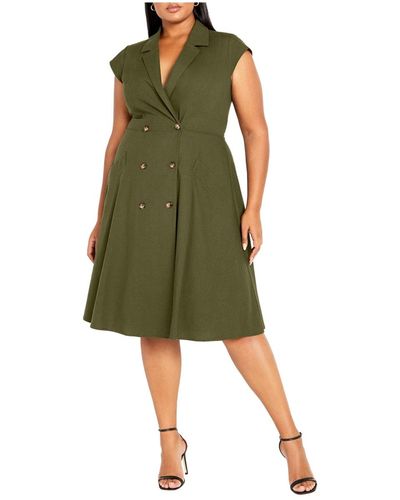 City Chic Plus Size Lafayette Love Dress - Green