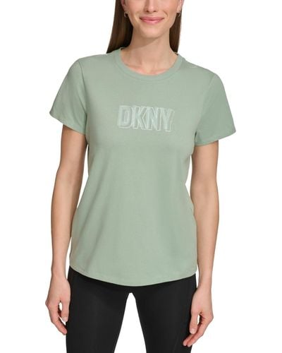 DKNY Sport Cotton Embellished-logo T-shirt - Green
