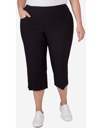 Ruby Rd. Plus Size Pull-on Silky Tech Capri Pants - Black