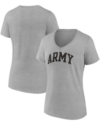 Fanatics Army Black Knights Basic Arch V-neck T-shirt - Gray