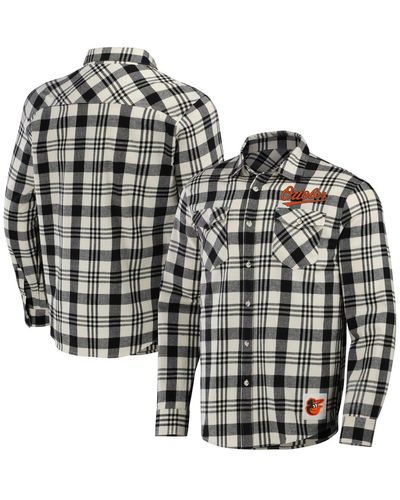 Fanatics Darius Rucker Collection By Baltimore Orioles Plaid Flannel Button-up Shirt - Black