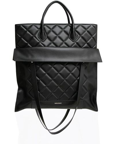 Belle & Bloom Lost Lovers Quilted Leather Tote - Black