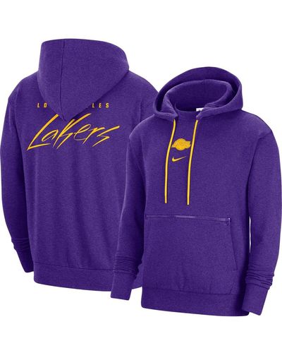 Nike Los Angeles Lakers Courtside Versus Flight Pullover Hoodie - Purple