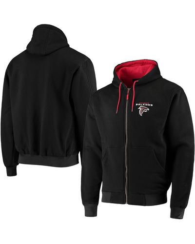 Dunbrooke Atlanta Falcons Craftsman Thermal-lined Full-zip Hoodie - Black