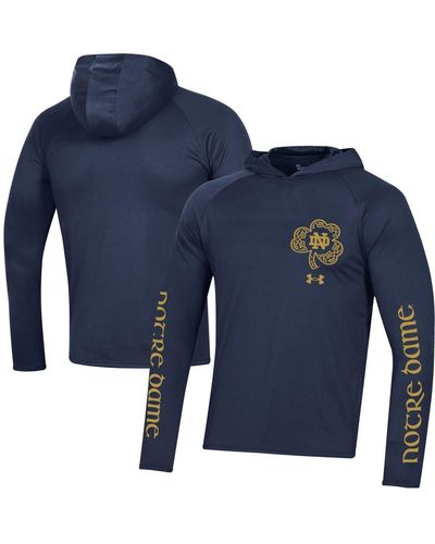 Under Armour Notre Dame Fighting Irish 2023 Aer Lingus College Football Classic Long Sleeve Hoodie T-shirt - Blue