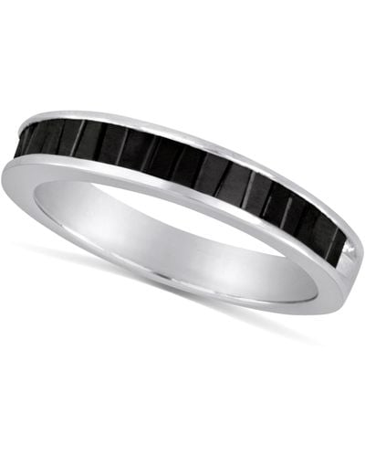 Macy's Sterling Silver Ring, Black Diamond Baguette Ring (1/4 Ct. T.w.)