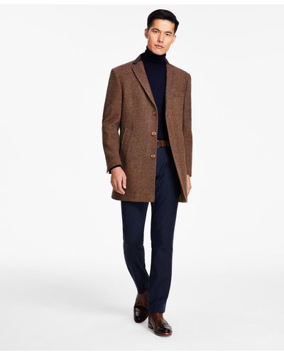 Tallia Men Wool Blend Overcoats - Multicolor