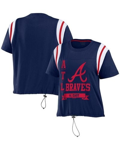 WEAR by Erin Andrews Atlanta Braves Cinched Colorblock T-shirt - Blue