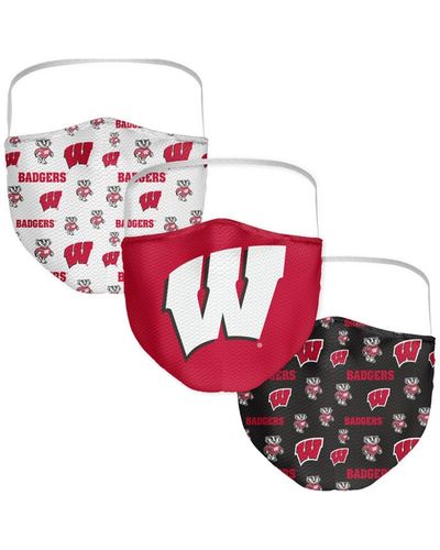 Fanatics Wisconsin Badgers 3-pk. Face Mask - Red