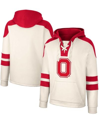 Colosseum Athletics Ohio State Buckeyes Lace-up 4.0 Vintage-like Pullover Hoodie - Red