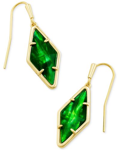 Kendra Scott 14k Gold-plated Mother-of-pearl Diamond-shape Drop Earrings - Green