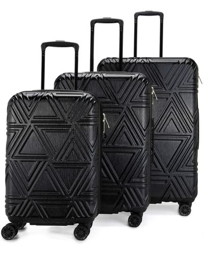 Badgley Mischka Contour 3-pc. Expandable Hard Spinner luggage Set - Black