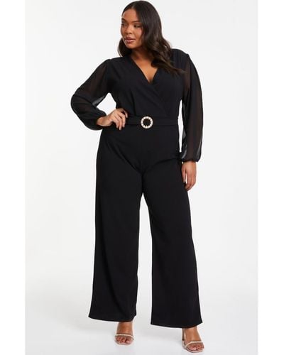 AsYou strappy chiffon jumpsuit in black | ASOS