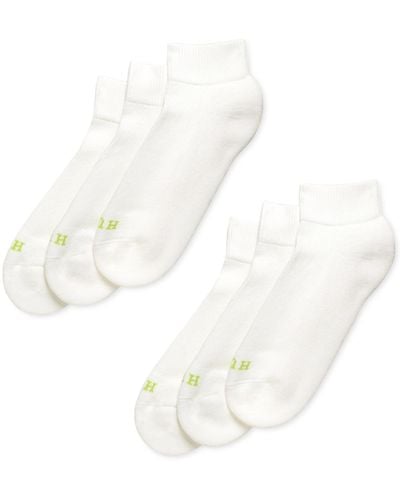Hue Quarter Top 6 Pack Socks - White
