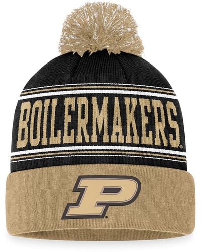 Top Of The World Purdue Boilermakers Draft Cuffed Knit Hat - Black