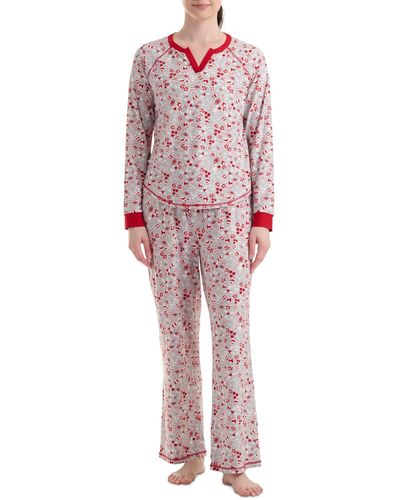 Splendid 2-pc. Printed Drawstring Pajamas Set - Red