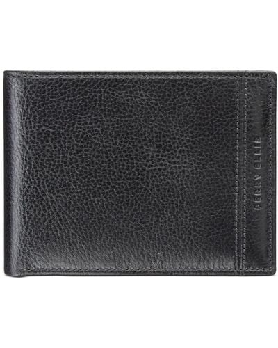 Perry Ellis Rfid Leather Wallet - Black