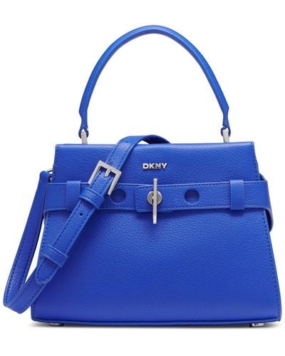 DKNY Bleeker Small Leather Satchel - Blue