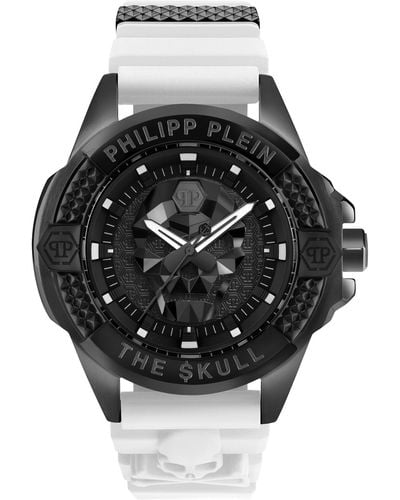 Philipp Plein The Skull White Silicone Strap Watch 44mm - Black