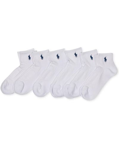 Polo Ralph Lauren 6-pk. Cushion Quarter Socks - White