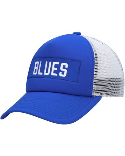 adidas Blue, White St. Louis Blues Team Plate Trucker Snapback Hat