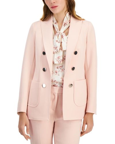 Anne Klein Faux Double-breasted Jacket - Pink