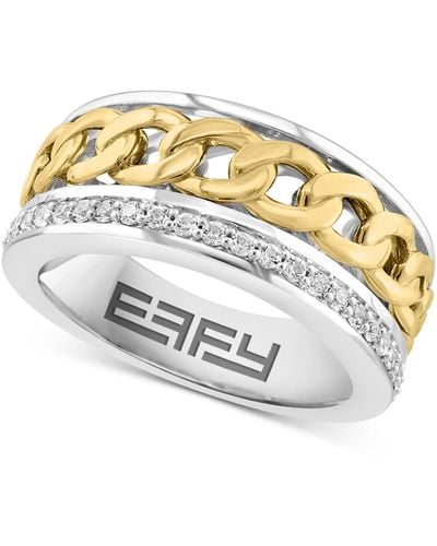 Effy Effy White Sapphire Chain Link Ring (1/2 Ct. T.w. - Metallic