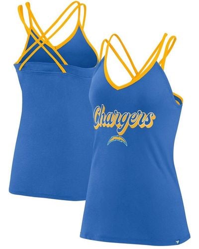 Fanatics Los Angeles Chargers Go For It Strappy Crossback Tank Top - Blue