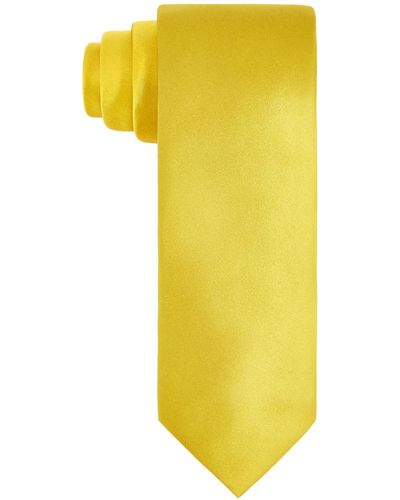 Tayion Collection Black & Solid Tie - Yellow