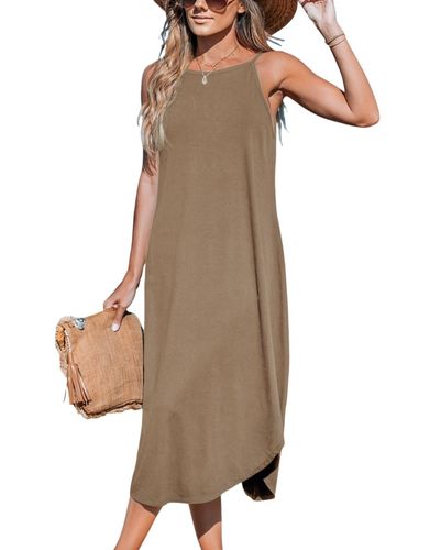 CUPSHE Cami Midi Cover Up Dress - Natural