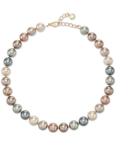 Charter Club Gold-tone Tonal Imitation Pearl All-around Collar Necklace - Metallic