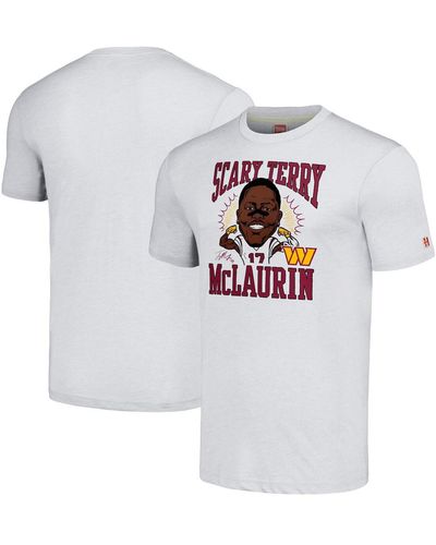 Homage Terry Mclaurin Heathered Wington Commanders Caricature Player Tri-blend T-shirt - White