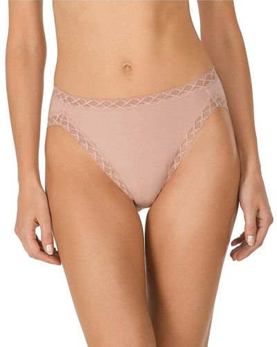 Natori Bliss Lace-trim Cotton French-cut Brief Underwear 152058 - Brown