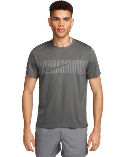 Nike Miller Flash Dri-fit Uv Running T-shirt - Gray