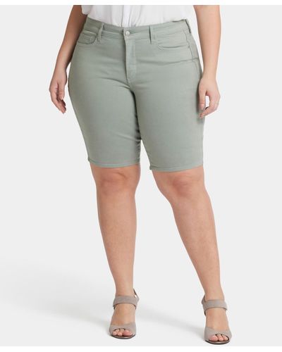 NYDJ Plus Size Briella Denim Shorts - Gray