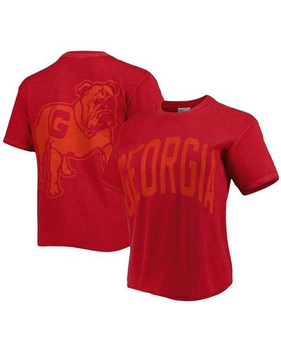 '47 Red Georgia Bulldogs Vintage-like Tubular Hyper Bright 2-hit Cropped T-shirt