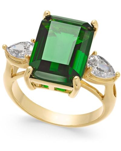 Charter Club Emerald Cut Crystal Ring - Green