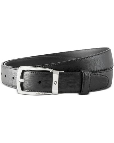 Montblanc Westside Trapeze Buckle Leather Belt - Black