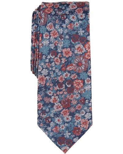BarIII Charland Floral Tie - Blue